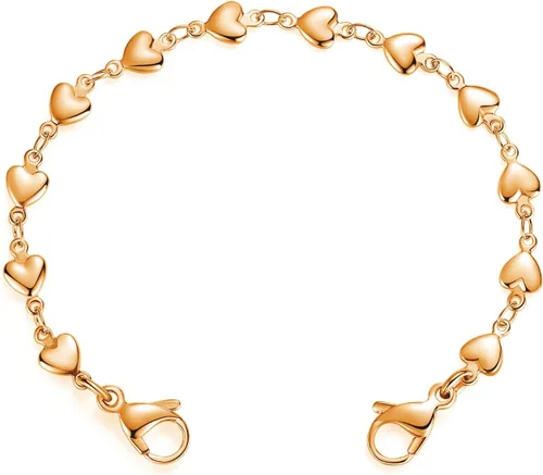 Miniatura 10 de LinnaLove Pulsera de alerta médica intercambiable de acero inoxidable con eslabones de corazón