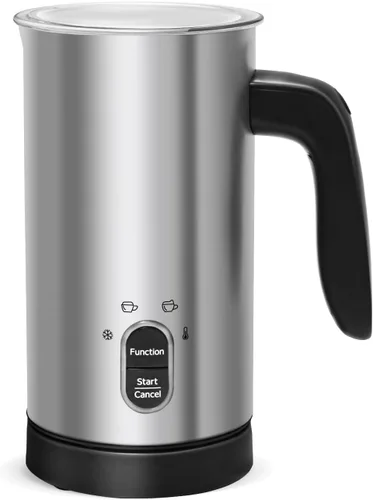 Espumador de leche eléctrico, espumador de café, espumador de leche caliente y fría, calentador de leche automático 4 en 1, acero inoxidable para