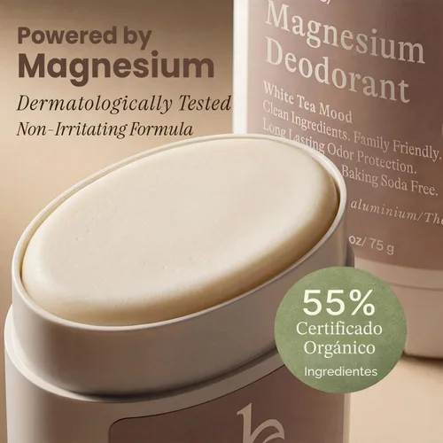 Miniatura 4 de Desodorante sin aluminio para mujeres, desodorante de magnesio natural fabricado en Estados Unidos con 55% de ingredientes orgánicos, sin