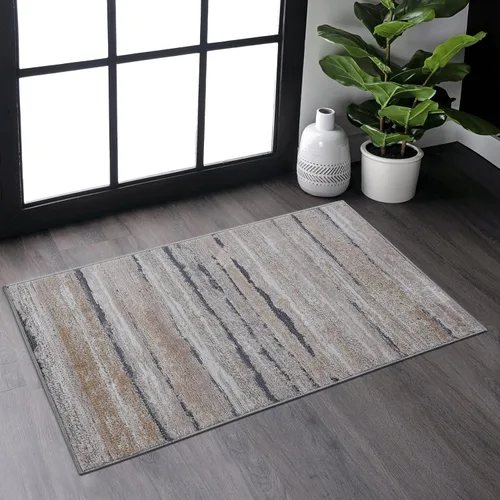Miniatura 54 de NAAR PAYAS Collection - Alfombra de área de 6 x 9 pies, diseño de medallón crema y azul, no se desprende, resistente a las manchas, para sala