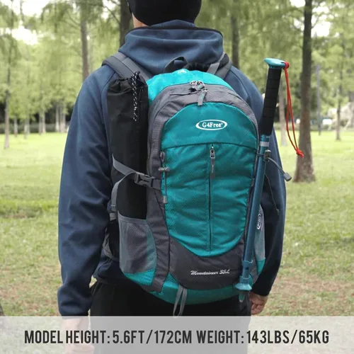 Miniatura 4 de G4Free Mochila de senderismo de 35 litros resistente al agua, para deportes al aire libre, viajes, ligera, con cubierta para lluvia, para mujeres