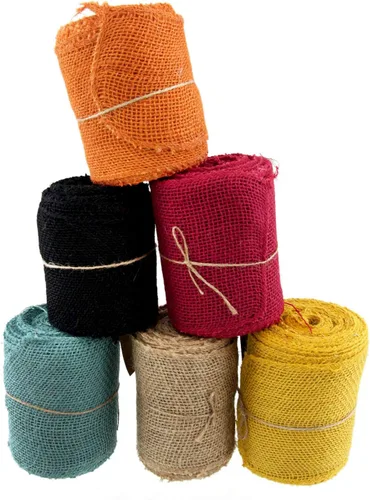 Miniatura 3 de JubileeYarn - Cinta de yute de arpillera para manualidades, 5.5 pulgadas x 10 yardas, color negro, 1 rollo