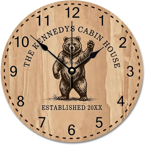 Miniatura 41 de ArogGeld Reloj de pared de 5 O'Clock Somewhere - Reloj redondo de madera para casa de playa, 10, silencioso, sin tictac, batería de cuarzo, granja