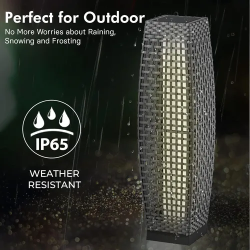 Miniatura 7 de Lámpara de pie para exteriores Grand Patio, lámpara de pie solar, resistente al agua, de mimbre, lámpara colgante para terraza, luces decorativas