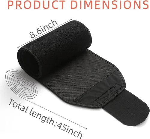 Miniatura 2 de ellostar Faja reductora de cintura para mujeres y hombres y banda de control de abdomen, moldeador de cuerpo, sauna, banda para el sudor Negro