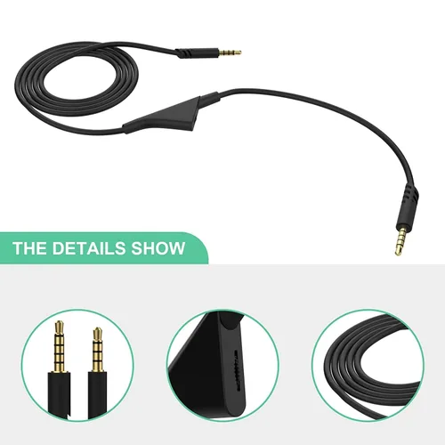 Miniatura 6 de Cable de repuesto de auriculares de 2M de 6.5 pies con control de volumen para Astro A10/A30/A40/A50, cable de auriculares para PS5/PS4/Xbox Series