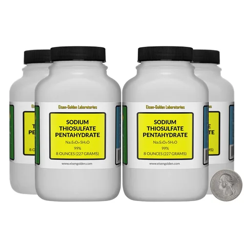 Miniatura 12 de Tiosulfato de sodio pentahidrato [Na2S3O3.5H2O] Cristales de grado AR 99% 1 Lb en dos botellas
