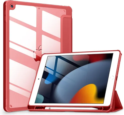 Miniatura 11 de VIKESI - Funda para iPad de 9ª / 8ª / 7ª generación de 10.2 pulgadas (lanzada en 2021/2020/2019), parte trasera transparente, cubierta de marco