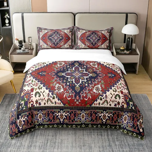 Miniatura 9 de Juego de ropa de cama 100% algodón exótico con funda de edredón individual, diseño tribal, suroeste americano, étnico, bohemio, abstracto