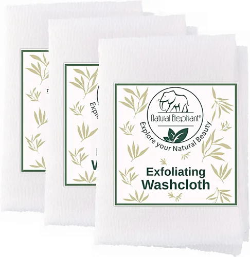 Miniatura 7 de Natural Elephant Paño exfoliante gris carbón japonés limpiador de ducha para cuerpo (paquete de 3 (3 paños))