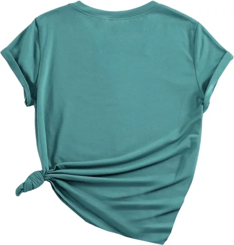 Miniatura 2 de SweatyRocks Camisetas con estampado de corazón para mujer, camisetas divertidas de manga corta para verano