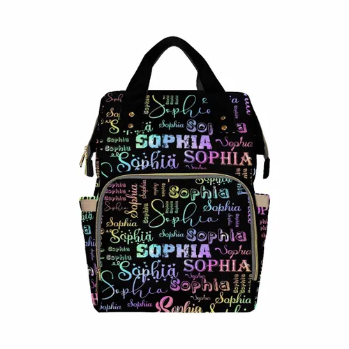 Miniatura 14 de InterestPrint Bolsa de pañales con nombre, mochila personalizada para hombres y mujeres, Color 17, Mochilas Daypack