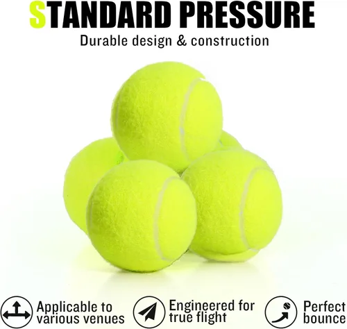 Miniatura 6 de Juego de 12/18 pelotas de tenis para entrenamiento, juego para perros y práctica con bolsa de malla para transporte y entrenamiento