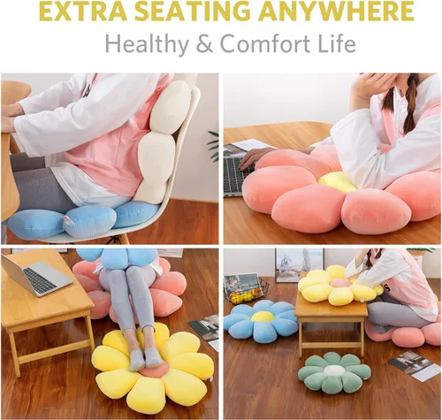 Miniatura 4 de Almohada en forma de flor, cojín de almohada de margaritas, almohada estética de margaritas, bonito cojín de asiento, almohadas decorativas de 1pcs
