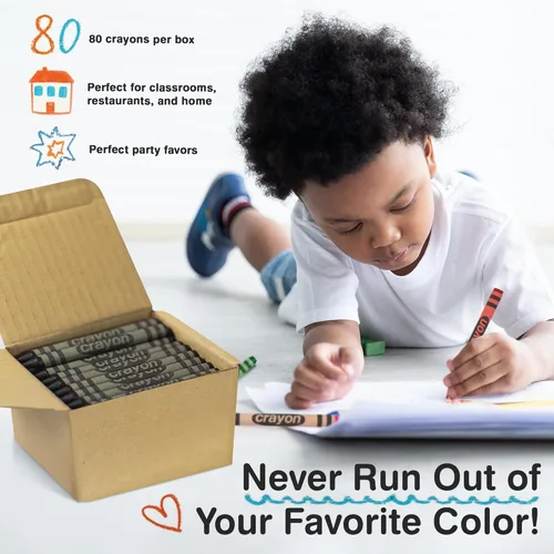Miniatura 4 de Paquete a granel de 80 crayones de un solo color, repuesto de crayones negros de un solo color, crayones de tamaño regular