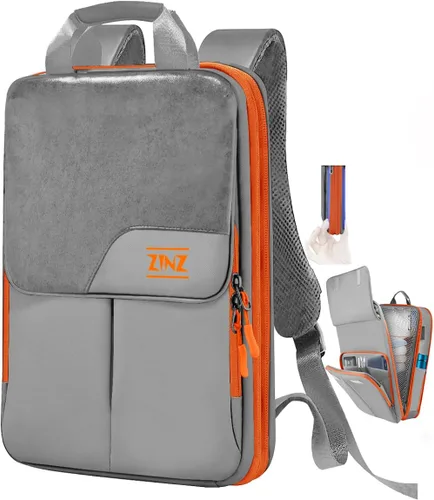 Miniatura 8 de ZINZ Mochila delgada y expandible para laptop de 15.6, 16, 17 pulgadas, mochila de viaje de negocios, resistente al agua, para hombres y mujeres