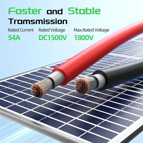 Miniatura 5 de Bateria Power Kit de cable de panel solar de 50 pies negro y rojo de 50 pies, cable de extensión de panel solar de 10 AWG (6 mm²), cable de cobre
