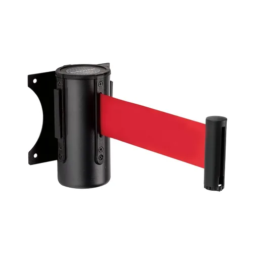 Miniatura 28 de DuraSteel Barrera retráctil para cinturón de control de multitudes de montaje en pared, cinturón de barrera retráctil negro de 9.2 pies, barreras