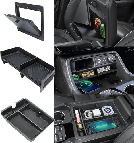 Miniatura 11 de Organizador de consola central Compatible con 2023 2024 2025 2026 Honda Pilot 2026 Passport Bandeja lateral de cambio de marchas Caja de accesorios