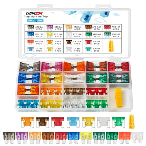 Miniatura 7 de Chanzon Kit surtido de fusibles de hoja estándar con certificación UL ATC ATO APR 10 valores 5 cada uno: 2A, 3A, 5A, 7.5A, 10A, 15A, 20A, 30