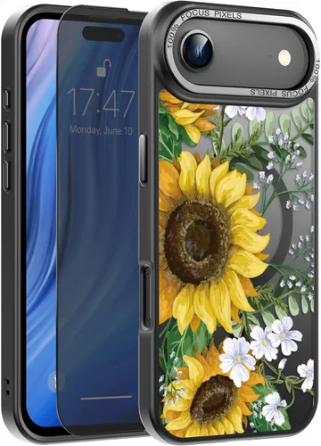Miniatura 13 de Goodon Funda para iPhone 17 Pro con protector de pantalla de privacidad, compatible con Magsafe, a prueba de golpes, translúcida mate, bonita funda