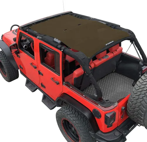 Miniatura 79 de Shadeidea JK - Parasol superior compatible con Jeep Wrangler JKU, cubierta de techo de malla suave (2007-2018) - Bloqueador de ruido de viento UV