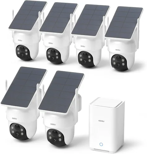 Miniatura 9 de Cámaras de seguridad al aire libre inalámbricas aosu, kit de 2 cámaras, sin suscripción, alimentadas por energía solar, sistema de cámaras