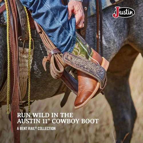 Miniatura 4 de Justin Botas para hombre Bent Rail de 11 pulgadas con punta cuadrada