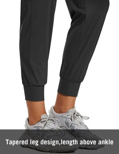Miniatura 5 de BALEAF Pantalones deportivos ligeros de senderismo para mujer con bolsillos con cremallera cintura alta secado rápido para viajes campamento UPF50