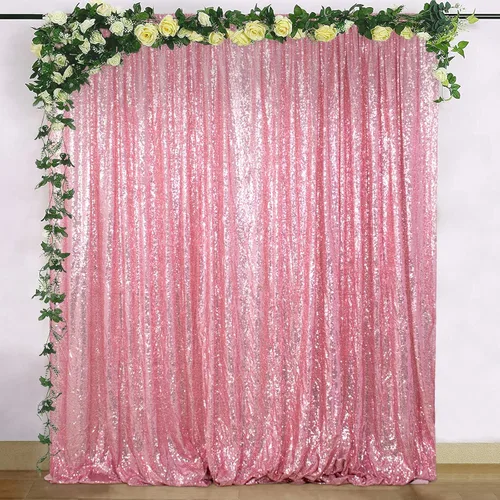 Miniatura 10 de ShinyBeauty Telón de fondo para cabina de fotos, la mejor opción, telón de fondo de lentejuelas de 4 x 6 pies, para bodas y eventos, tela de Naranja