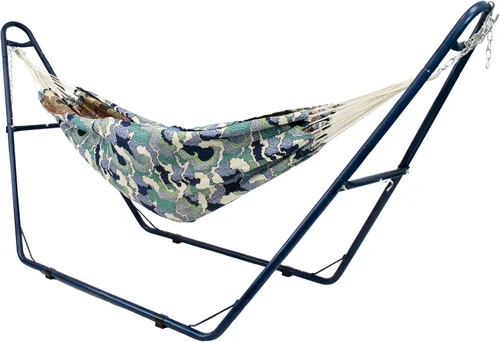 Miniatura 8 de Sunnydaze soporte para hamaca universal multiuso de acero resistente de 550 libras de capacidad, para 2 personas, para hamacas de 9 a 14 pies