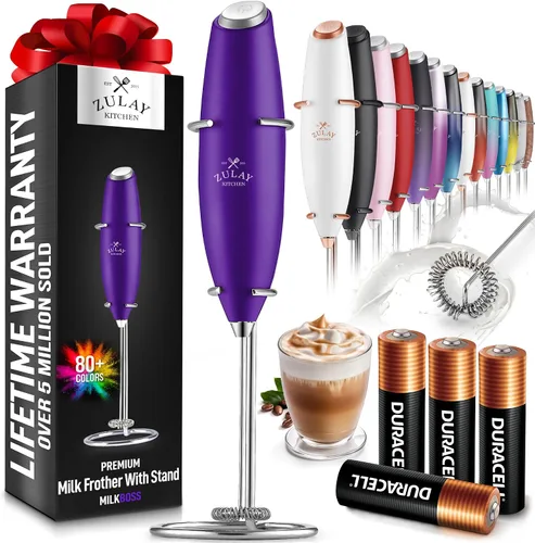 Miniatura 72 de Zulay Milk Boss Espumador de leche potente manual, hace espuma para latte, batidor para mezclar bebidas, café, miniespumador para capuchino, frappé
