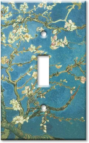 Miniatura 6 de Art Plates - Van Gogh: Placa de interruptor de flores de almendro - Single Rocker