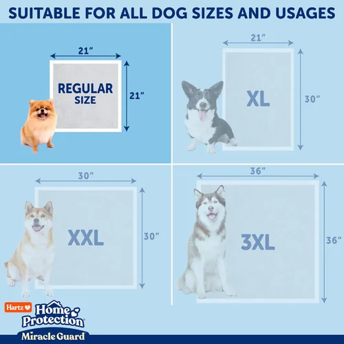Miniatura 9 de Almohadillas para perros Hartz Home Protection Miracle Guard, tamaño regular 50 unidades, 3 veces más absorbentes y 3 veces más duraderas, no gotean