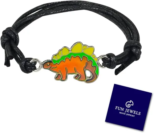 Miniatura 7 de Lindo estegosaurio dinosaurio encanto cambio de color pulsera de humor para niños niñas Dino joyería, Alloy de zinc