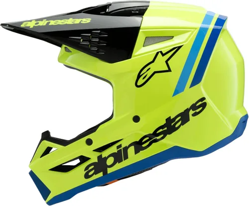 Miniatura 5 de Alpinestars SM3 Casco Deegan para jóvenes ECE06/DOT Amarillo Fluo/Negro/Azul Brillante