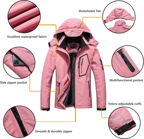 Miniatura 6 de Chaqueta de esquí impermeable para mujer con capucha