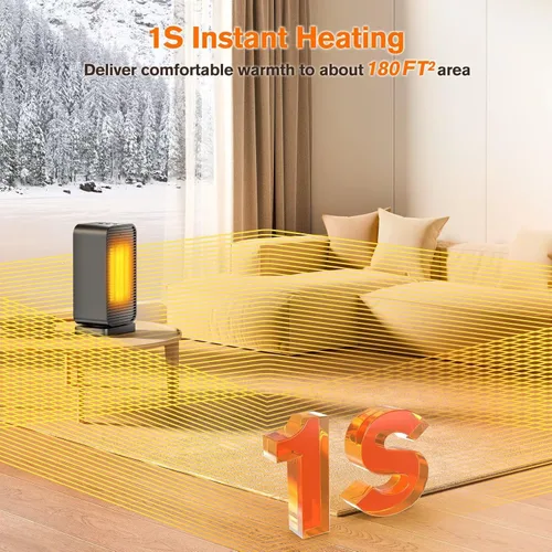 Miniatura 2 de Calentadores de espacio eléctricos portátiles para uso en interiores, mini calentador de espacio y ventilador combo, pequeño calentador