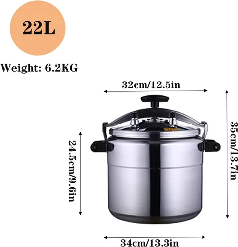 Miniatura 6 de Olla a presión grande de 22 cuartos de galón y olla de presión de aleación de aluminio y olla a presión de vapor grande, bloqueo de seguridad a