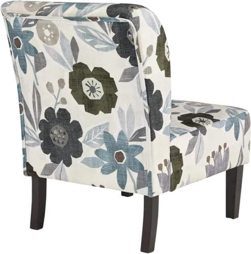 Miniatura 7 de Signature Design by Ashley Triptis Silla de Acento Floral sin Brazos con Cojines Adheridos, Tapicería de Tela, Patas de Madera, Altura del Asiento