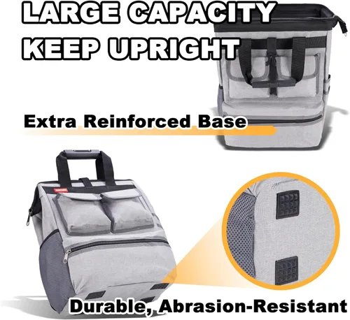 Miniatura 5 de Mochila para herramientas con respaldo acolchado para electricista, fontanero y reparador de cables y climas Gris