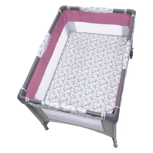 Miniatura 11 de Baby Trend Centro de Guardería con Cuna con Balanceo, Cápsula de Sueño, Cambiador con Volteado, Rosa Daisy