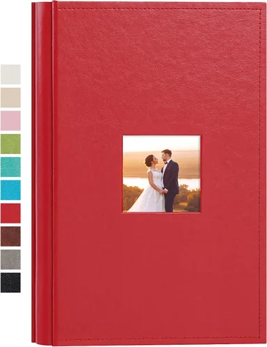 Miniatura 7 de potricher Álbum de fotos pequeño de 4 x 6 pulgadas, 200 fotos, cubierta de cuero, libro de fotos con 200 bolsillos horizontales para familia, boda