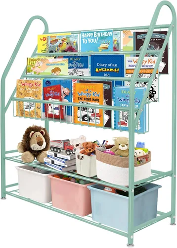 Miniatura 12 de aboxoo Estantería infantil independiente para habitación de niños pequeños de 18 pulgadas, organizador de juguetes, estantería blanca estable