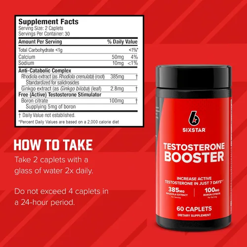 Miniatura 7 de Six Star Nutrition - Potenciador de testosterona para hombres con extracto de Rhodiola y citrato de boro - Suplementos de entrenamiento para hombres