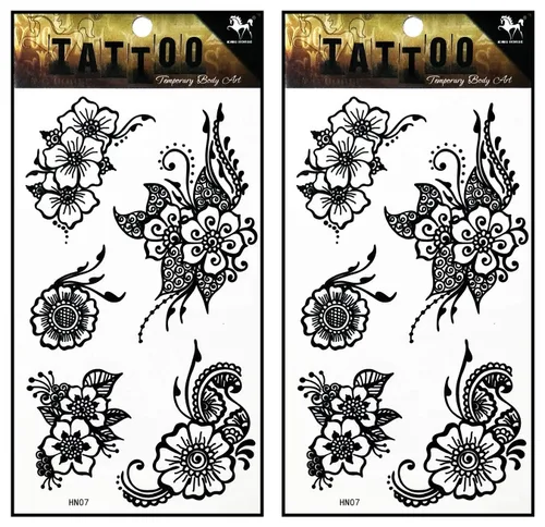 Miniatura 24 de Tatuajes 2 hojas de luna sol estrellas sobre amarillo azul impermeable tatuaje falso temporal pegatinas arte corporal extraíble para hombres mujeres