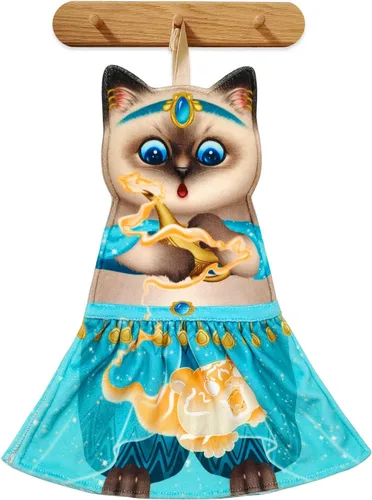 Miniatura 32 de PAT JUUMG - Toallas graciosas de mano con forma de gato para decoración de baño y cocina, toallas decorativas colgantes para la cara, súper