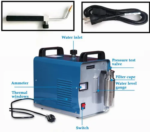 Miniatura 5 de DNYSYSJ Pulidora acrílica, 75L/H portátil oxígeno hidrógeno gas generador de llama antorcha soldador de agua, 1 antorcha de gas