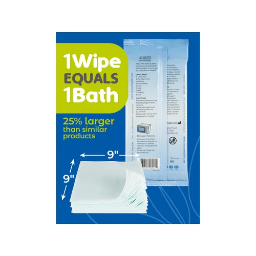 Miniatura 2 de Nurture Toallitas de baño sin enjuague para adultos con aloe Limpieza sin agua para pieles sensibles Toallitas húmedas desechables para adultos
