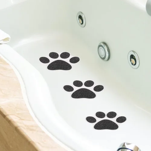 Miniatura 3 de Alipis Calcomanías antideslizantes para bañera, 10 unidades, huellas adhesivas para suelo de ducha y escaleras, agarre de seguridad, parche